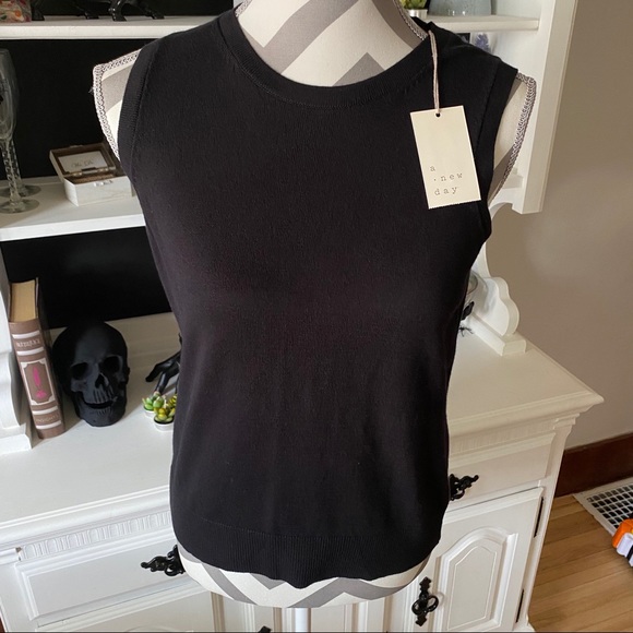 a new day Tops - Black Sleeveless Sweater